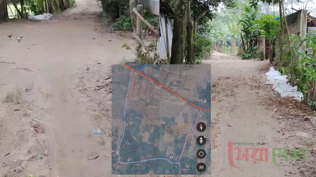 বদলগাছীতে নকশায় পুরো রাস্তা, তবে বাস্তবে ৫০ মিটার ফাঁকি