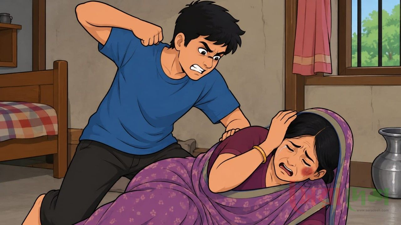 সারিয়াকান্দীতে জমি নিয়ে বিরোধ,বৃদ্ধা মা'কে মার*ধর